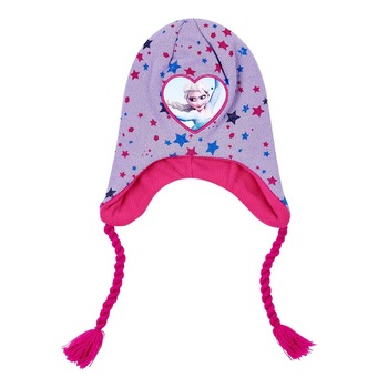 Caciula fete Elsa Frozen cu snur, 54 cm Caciula fete Elsa Frozen cu snur, 54 cm