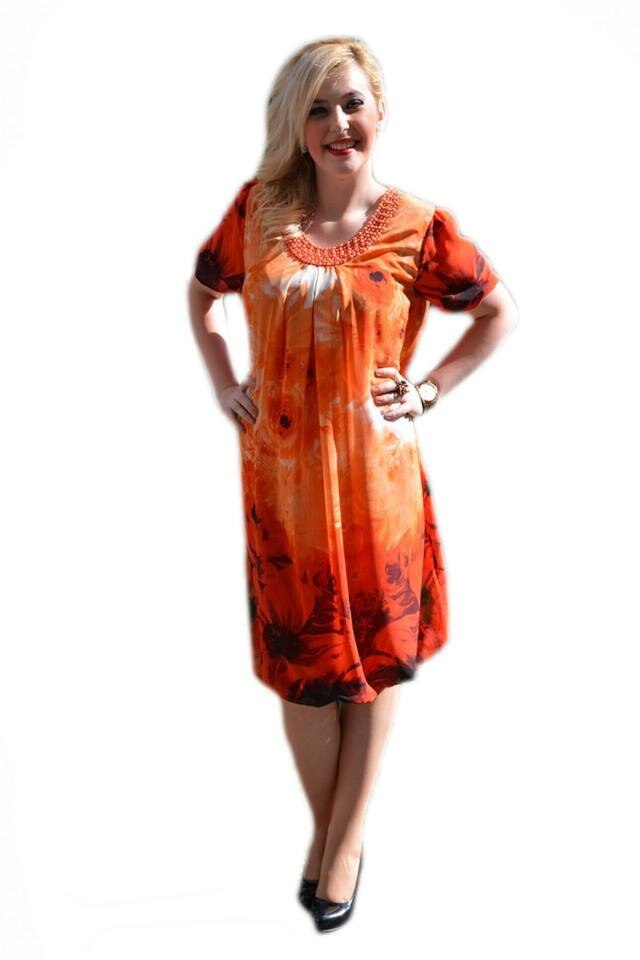Rochie rafinata din voal,D&J Exclusive, Portocaliu