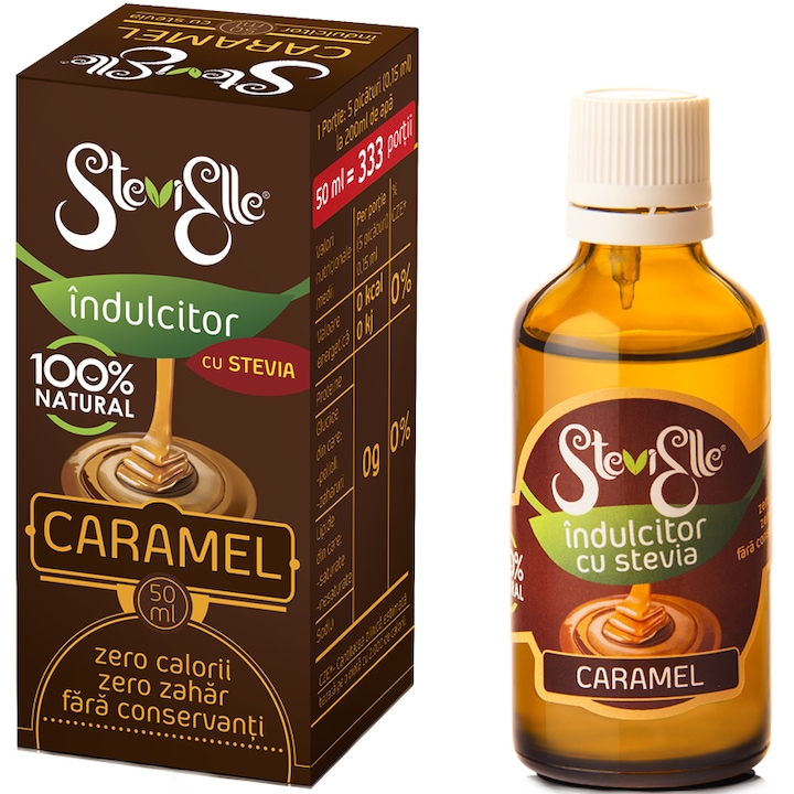 Indulcitor cu Stevia si aroma de Caramel 50ml