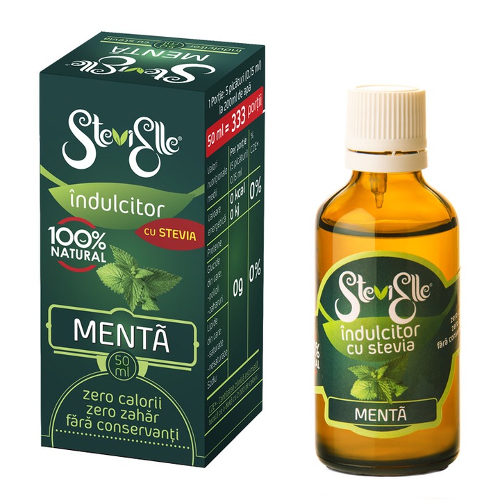 Indulcitor cu Stevia si aroma de Menta 50ml