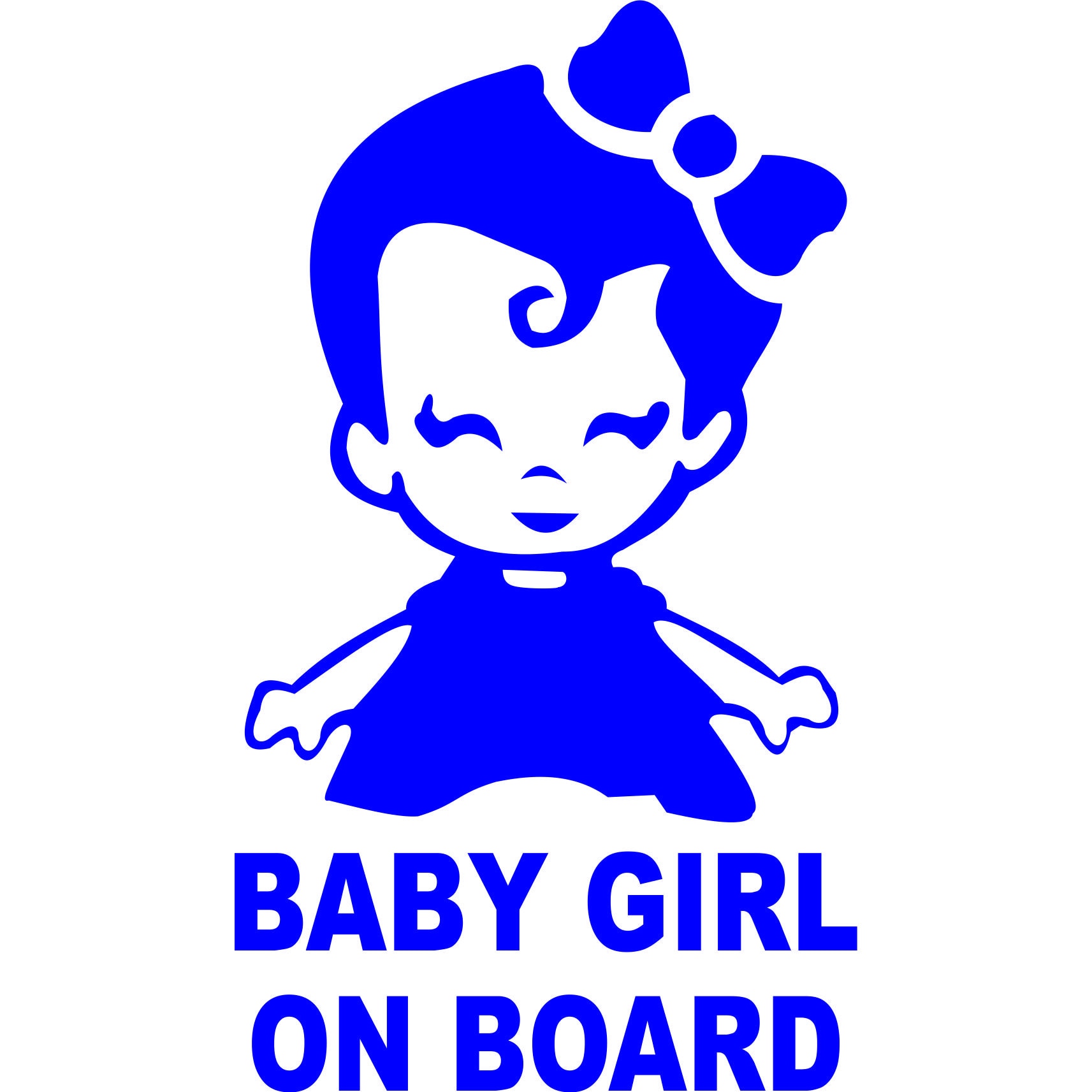 Sticker auto, baby girl on board, culoare bleu