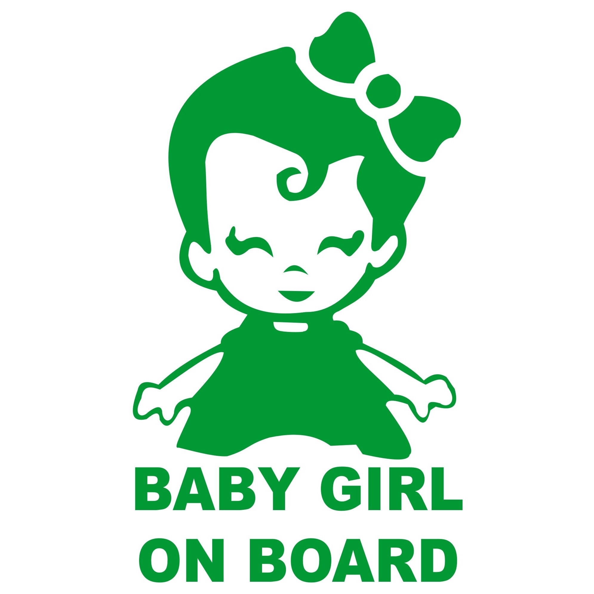 Sticker auto, baby girl on board, culoare verde