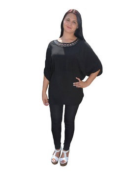 Bluza vaporoasa de vara cu design de paiete lucioase,masura mare,D&J Exclusive, Negru Bluza vaporoasa de vara cu design de paiete lucioase,masura mare,D&J Exclusive, Negru