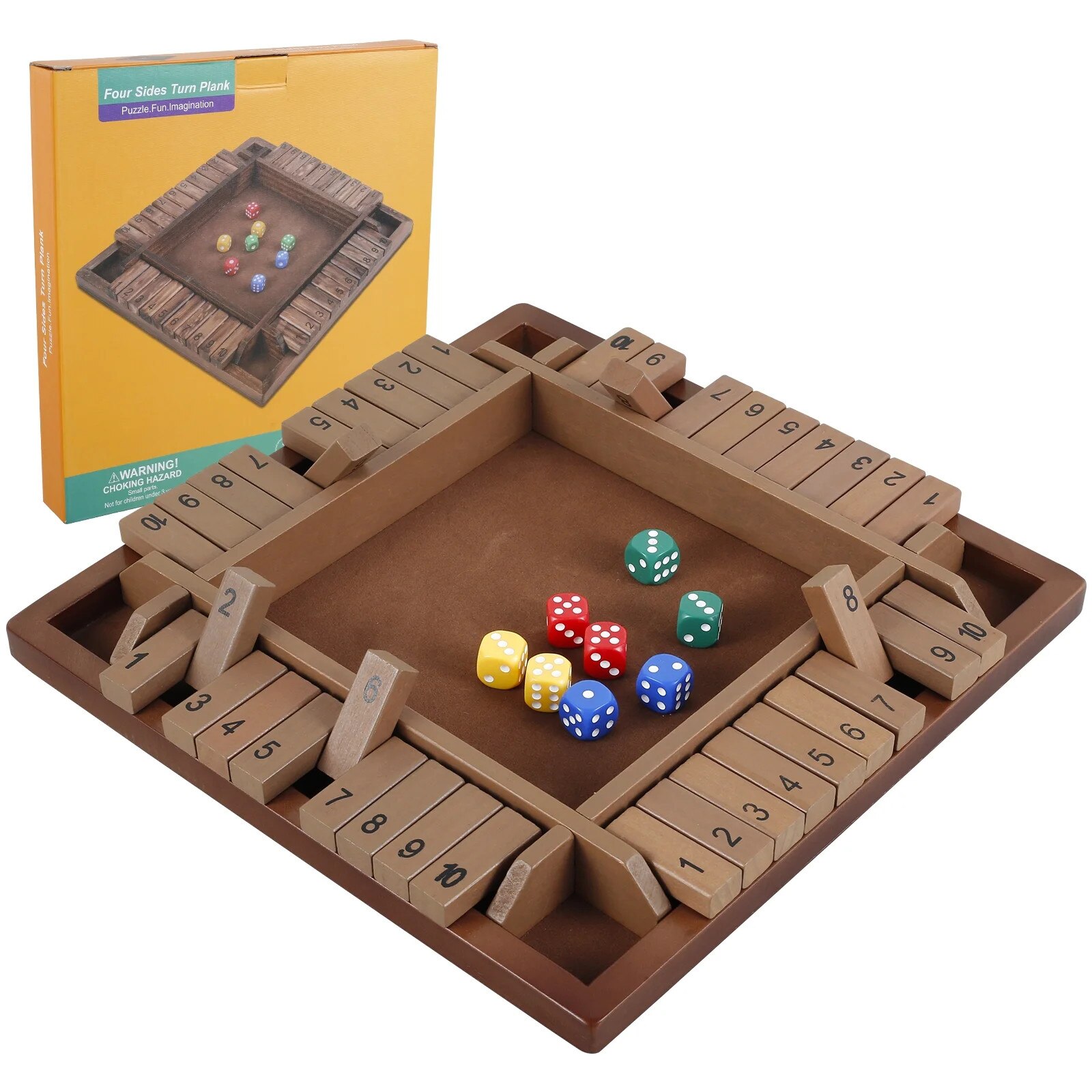 LURNODY Shut The Box Game, Gioco di Dadi In Legno Migliora Le Capacità Matematiche E Decisionali, Gioco da Tavolo In Legno, Adatto per L'aula Domestica O Il Bar