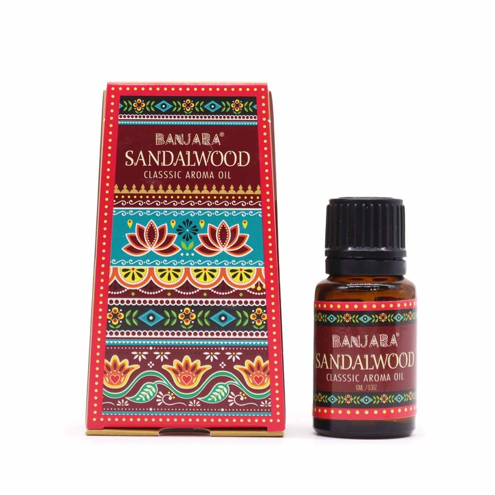 Индийско етерично масло Banjara, Сандалово дърво, Sandalwood, 100% чисто, ароматерапия, 10 мл