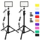 Set 2 Lumini Studio Portabila, MOSMAOO, 6500K, 10W, Rotatie de 180°, USB-C, Reglabil trepiede 120 cm, 10 trepte reglaj, 9 culori, 18 cipuri de culoare, Intrerupator de comanda cu fir, 14 x 9.61cm, Pentru photo / video / makeup, Negru
