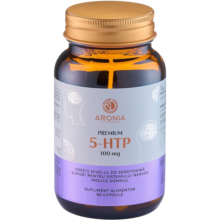 Prémium 5-HTP 100 mg — 60 kapszula, amely növeli a szerotoninszintet és a jóllétet, csökkentve a szorongást és a depressziót