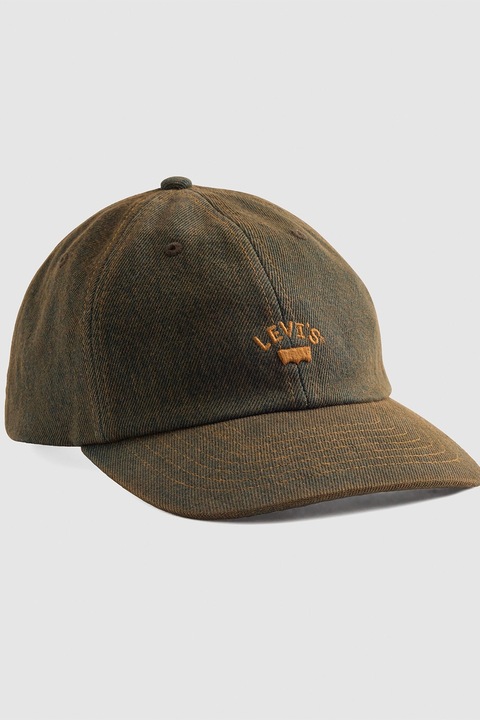 Levi's, Sapca cu logo brodat, Albastru inchis, Maro Ocru