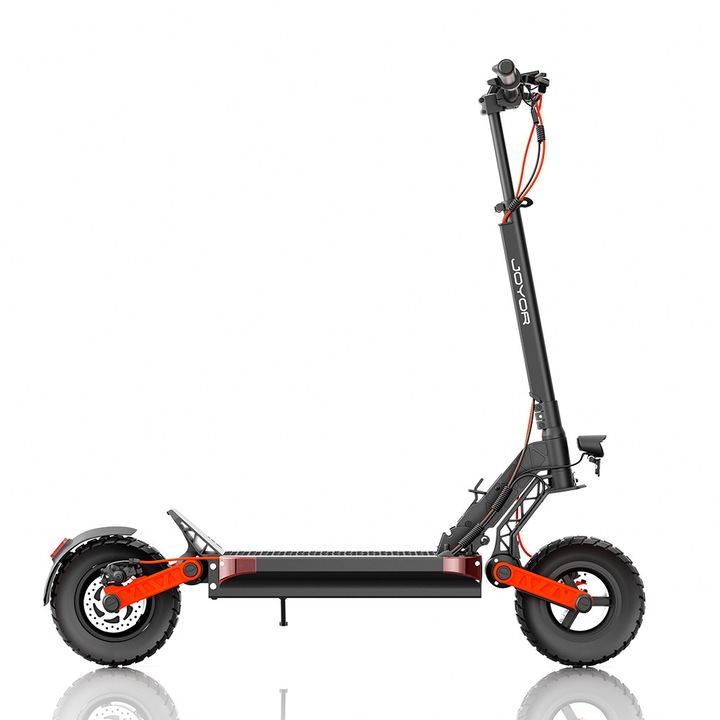 Trotineta Electrica JOYOR S5-Z, Motor 600W, Baterie 48V 13Ah, Autonomie 55km, Roti 10 inch, Frane Duble, Suspensie, Viteza 48km/h, Neagra
