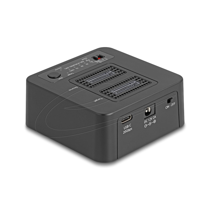 Delock M.2 Докинг станция за 2 x M.2 NVMe, клониране, изтриване, до 20 Gbps, USB-C, адаптер
