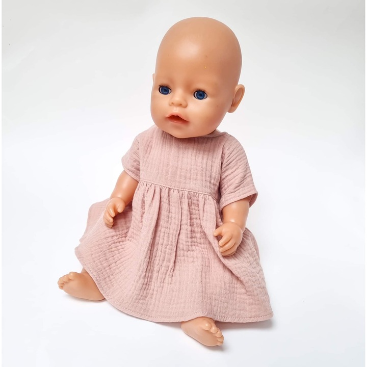 Baby Born baba ruha 43 cm, Paola Reina 42 cm, világos rózsaszín, muszlin