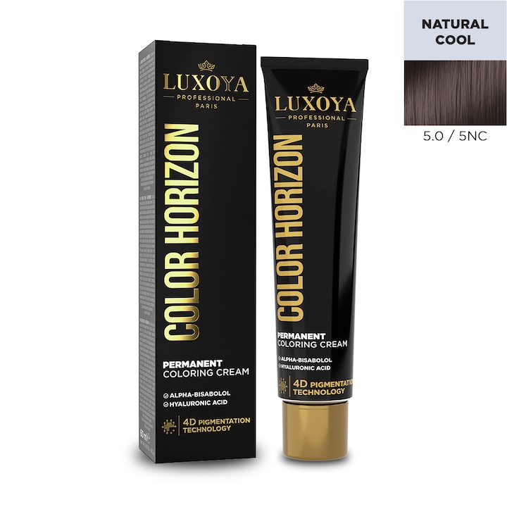 Vopsea de par profesionala cu amoniac LUXOYA Professional Paris COLOR HORIZON 5.0/5NC, 60ml