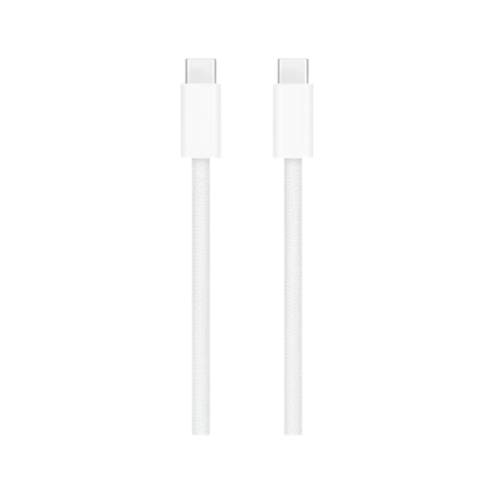 Кабел за данни и бързо зареждане Type-C за Apple iPhone 15 и 16, Plus, Pro и ProMax, Airpods и Android, DigikalaX®, супер бързо зареждане, защита от пренапрежение, съвместим с CarPlay, издръжлив, USB-C към USB-C, бял, 1M