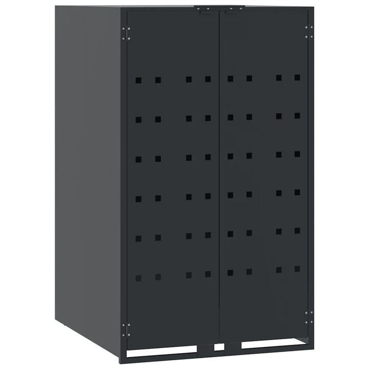 Carcasa pentru 2 cosuri de gunoi, vidaXL, antracit, 138x79x117 cm, material rezistent la coroziune