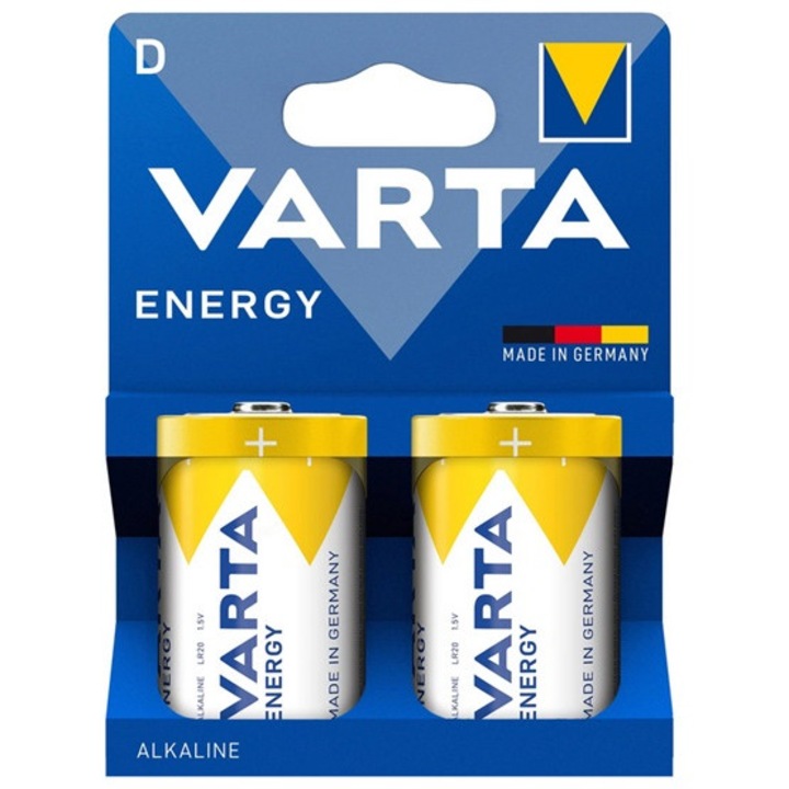 Varta energy tartós elem, d, lr20, 1.5v, alkáli, 2db/csomag