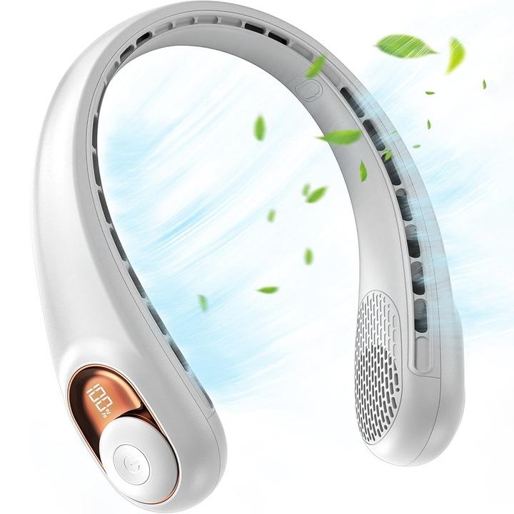 Ventilátor nyakra, 5200mAh, 5800RPM, B41, Szilikon Flex, Sarki Hó