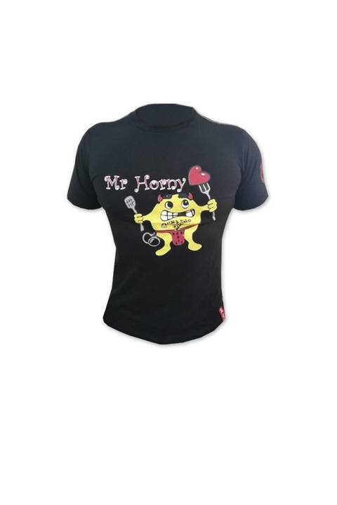 100% pamut férfi póló, Nuts Mr.Horny, fekete, M
