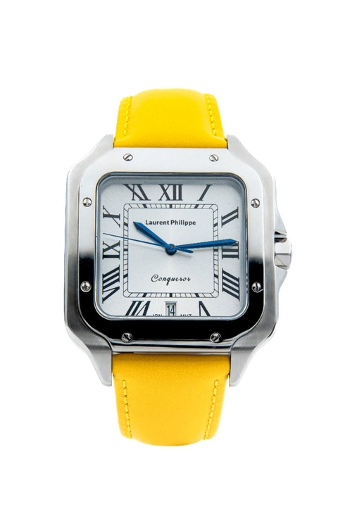 Ceas pentru barbati, Laurent Philippe, Conqueror Koh-I-Noor - Yellow Fever, 38mm x 27, 5mm, Silver