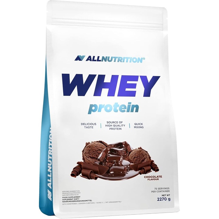 Хранителна добавка Allnutrition, Whey Protein - Суроватъчен Протеин Шоколад 908g