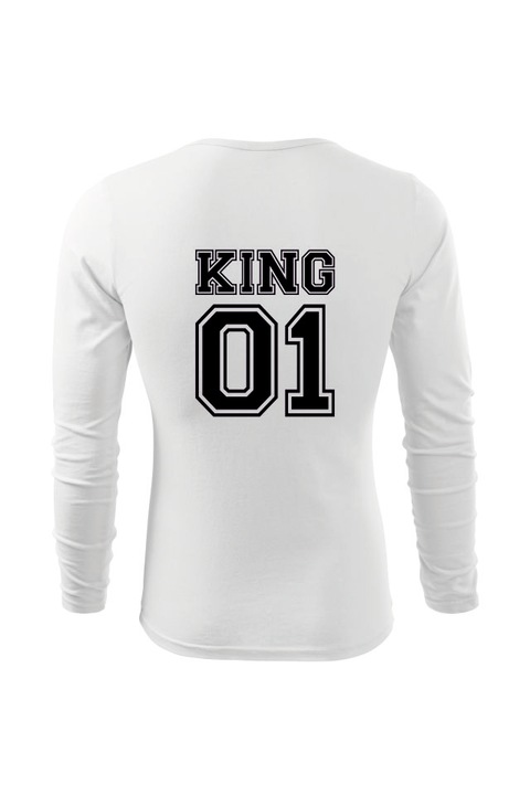 Bluze de barbati basic fit-t long sleeve king 01 alb - negru