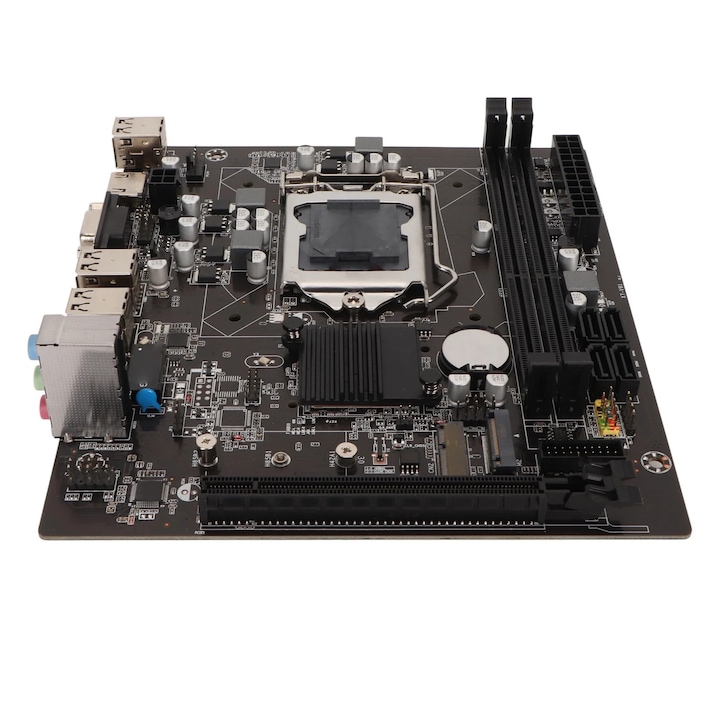 Дънна платка LGA 1155, 2 DDR3 слота, 6 USB 2.0, 100M мрежова карта, пълен комплект