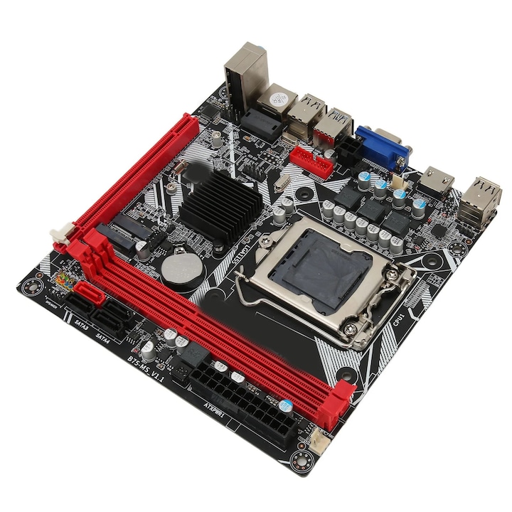 Дънна платка B75 MS LGA 1155, PCle 16X, заместваща WiFi M.2 HD NVME M.2 мултимедиен интерфейс, поддръжка на DDR3 памет, B75 MS, настолен компютър