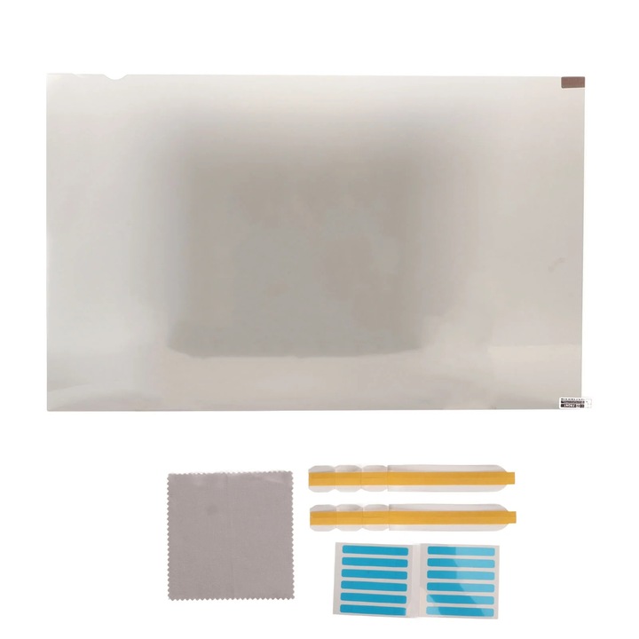 Filtru de confidentialitate pentru laptop, 22 inch, 475x297.5mm, set cu protectie ecran, carpa si benzi adezive