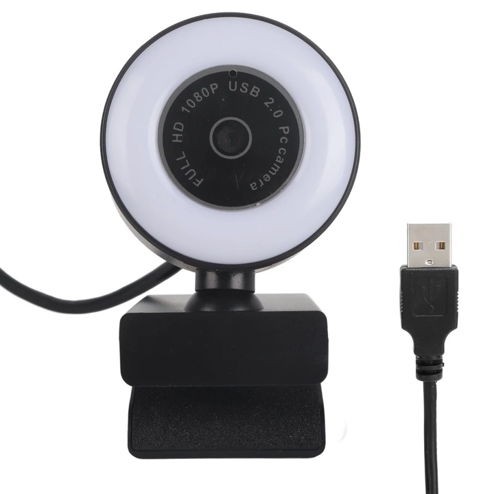 Webcam YANYXR cu lumina microfon incorporat 1080P USB