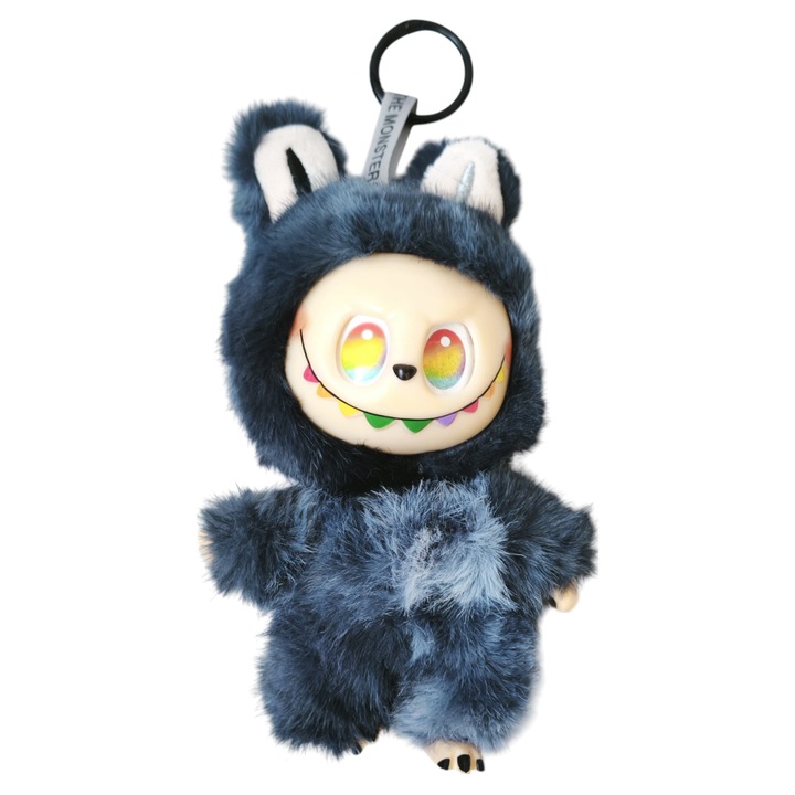 Плюшена играчка, Лабубу, серия THE MONSTERS BIG INTO ENERGY, 15 см, сива