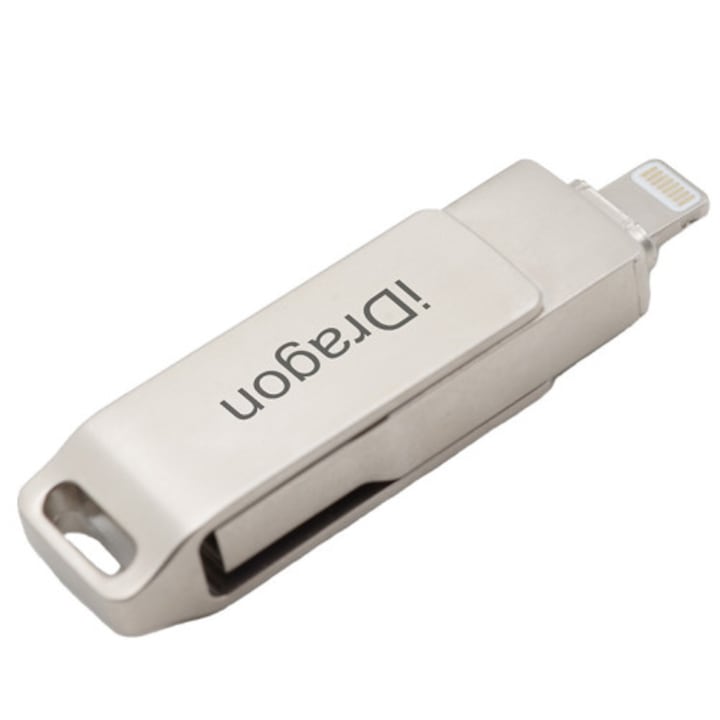 USB стик 128GB iUni iDragon Lightning и USB 3.0 iPhone/iPad, Сребрист