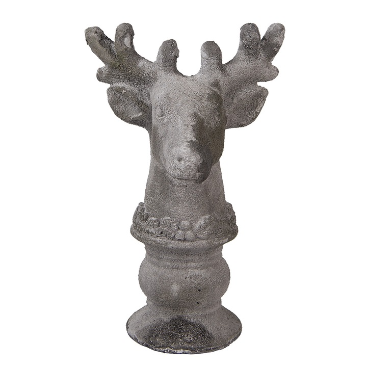 Rénszarvas figura szürke kőből 17x14x26 cm