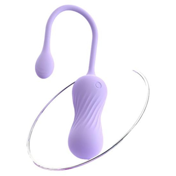 Vibrátor SHD-S511-2 Twist Egg-RCT, 3 sebesség, 6 forgás/rezgés mód, XINYIYING, levendula szín, méretek 14.3x3.9x6.8cm, távirányítóval