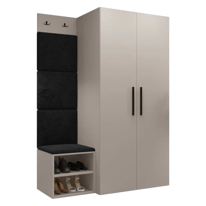 Mobilier pentru hol Hekurt IV, MIRJAN 24, casmir + negru