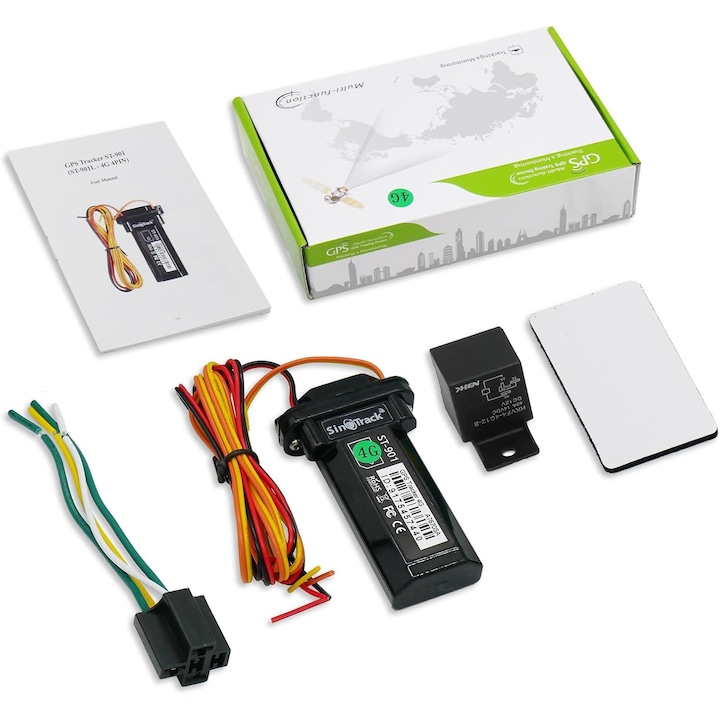 Localizator GPS, Farrot ST-901L 4G releu Negru
