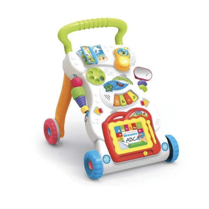 Többfunkciós bébijáróka zongorával, telefonnal és tükörrel Oktató tevékenységközpont 6 hónapos kortól gyermekek számára