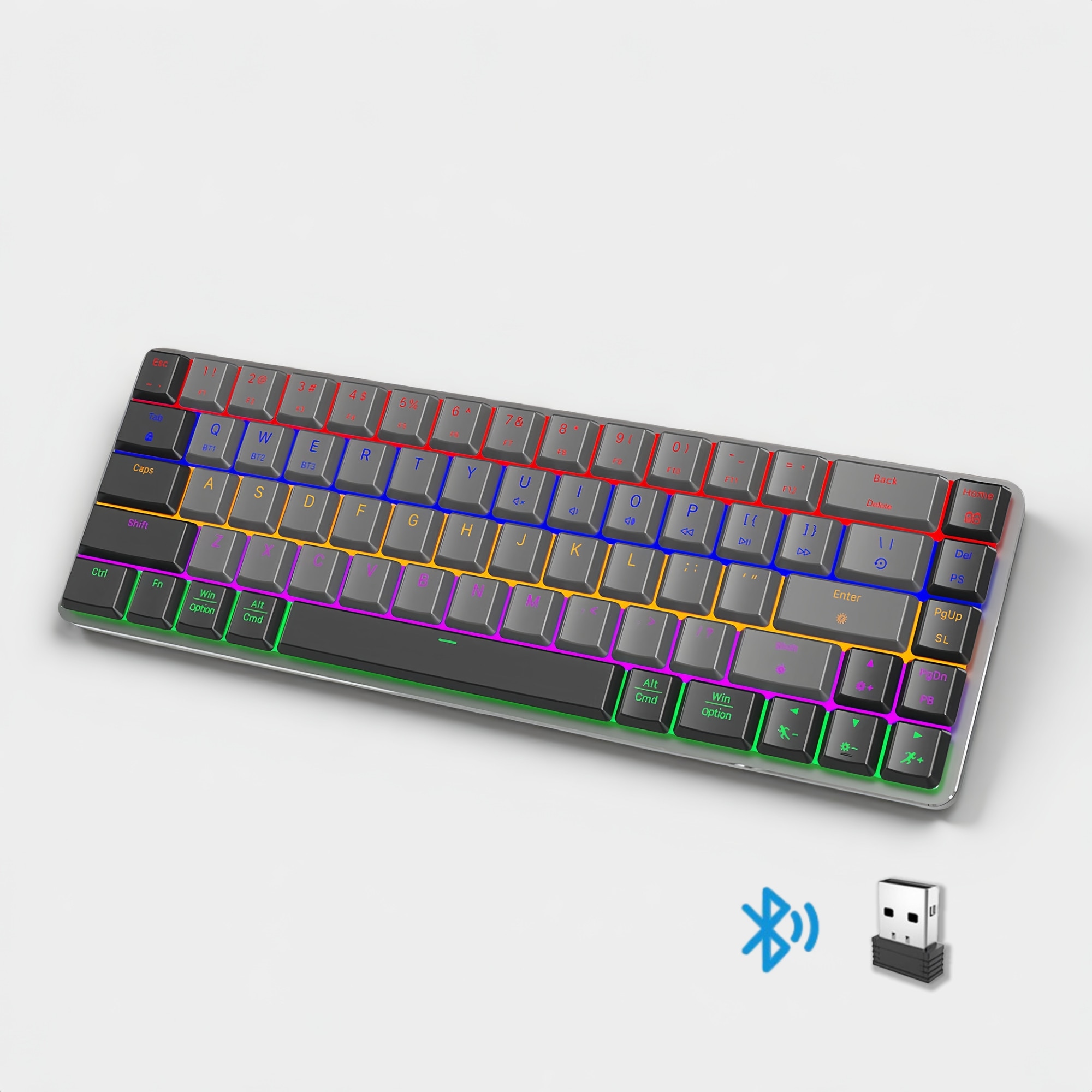 Tastatura mecanica 4 taste, rosii, iluminare RGB, compacta