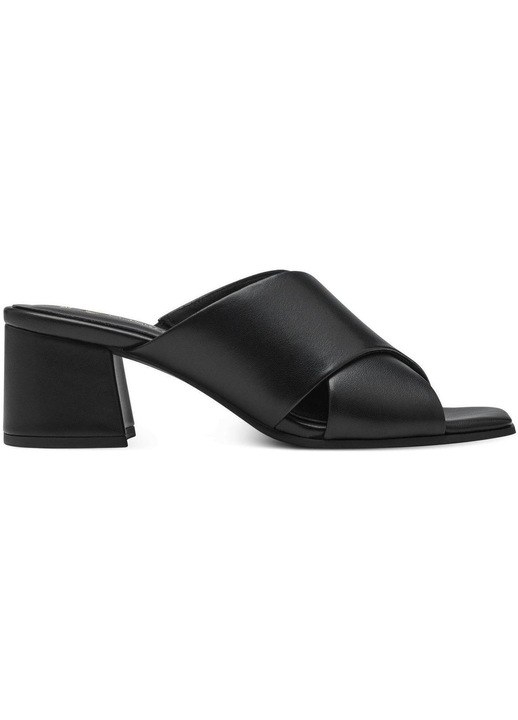 Papuci cu toc Marco Tozzi, 5.5, piele ecologica, negri, Negru, 39