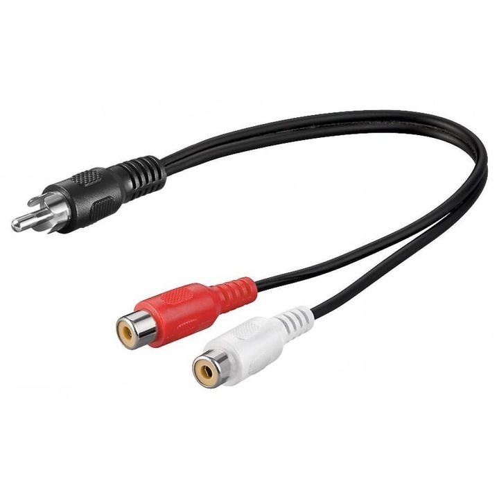 RCA apa dugó – 2x RCA aljzat adapter kábel 0.2m Goobay