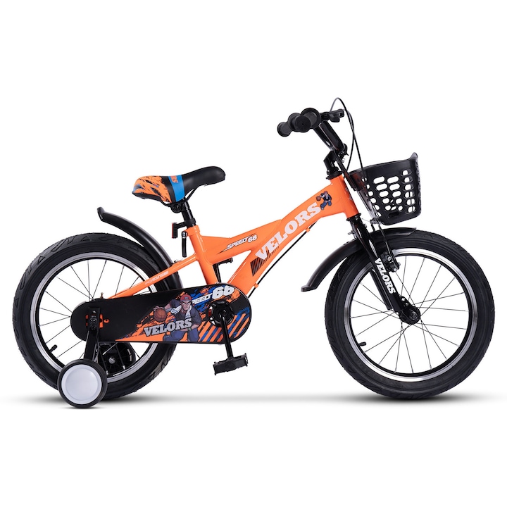 Bicicleta Copii 4-6 ani Velors V1601A 16", Portocaliu