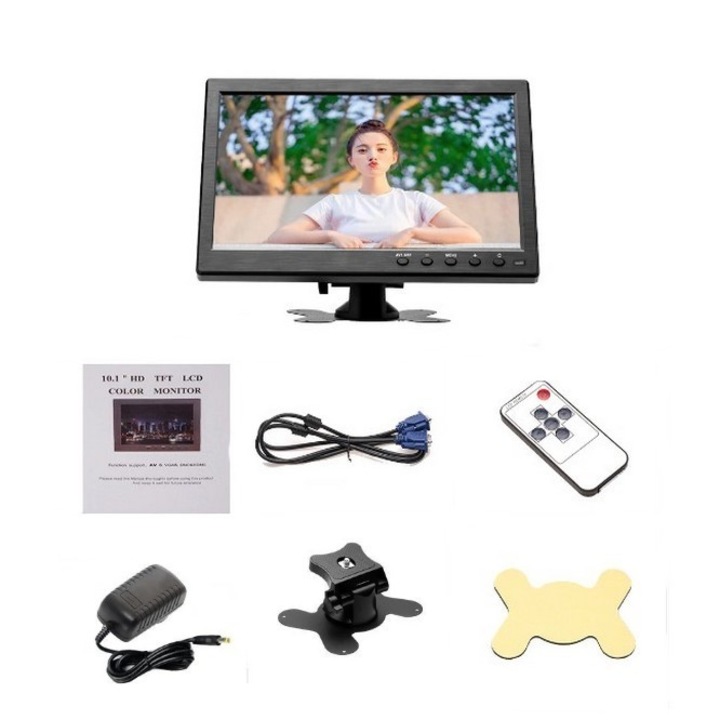 Monitor 10.1 SkyTechs® sistem de parcare auto ecran color LCD mini TV si afisaj computer pentru camera de rezerva pentru masina difuzor incorporat BNC / AVI / VGA / HDMI