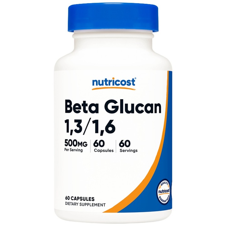 Хранителна добавка Nutricost Beta Glucan 1, 3/1, 6, 60 капсули