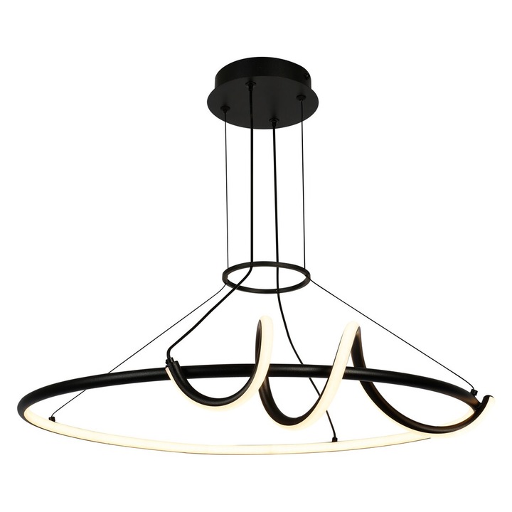 Rabalux Menazi черна висяща лампа с дистанционно управление LED 46W 4160Lm 3000, 4000, 6000K височина 120см IP44