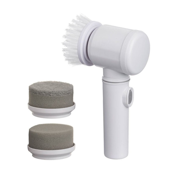 Perie Curatat Electrica Cu 3 Capete InterSchimbabile Pentru Vase, Chiuveta, Geamuri, Dus