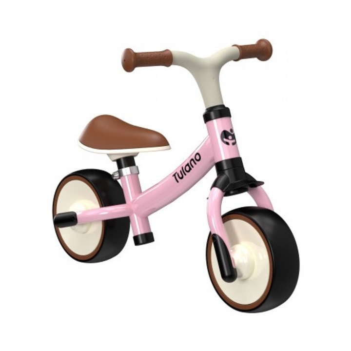 Gyerek futóbicikli Tulano Scout 15, állítható 23,5cm-26cm, súly 30 kg, rózsaszín