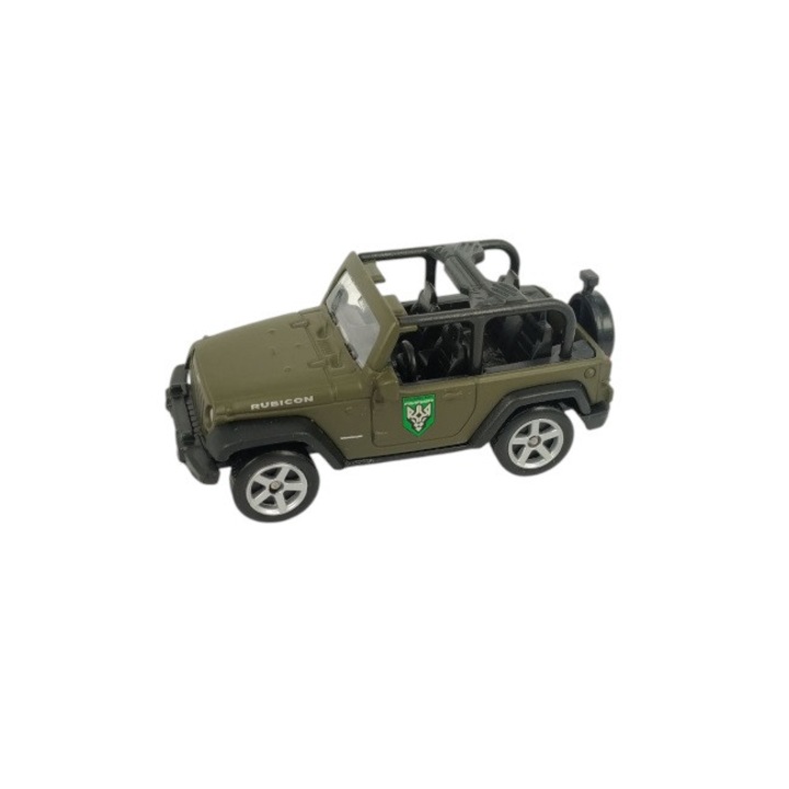 Количка Welly JEEP Wrangler Rubicon Army CONVERTIBLE, Колекционерска, Метален модел, Мащаб 1:64, Зелен