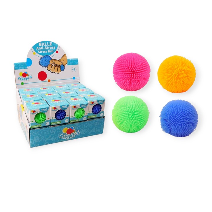 Топка таралеж, FLYPOP'S, Силикон, Дете. Възрастен, Антистрес, Рехабилитация, 6 см, 3Y+, Random