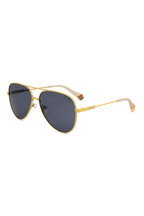 Polaroid, Унисекс слънчеви очила Aviator с поляризация, Сламеножълт