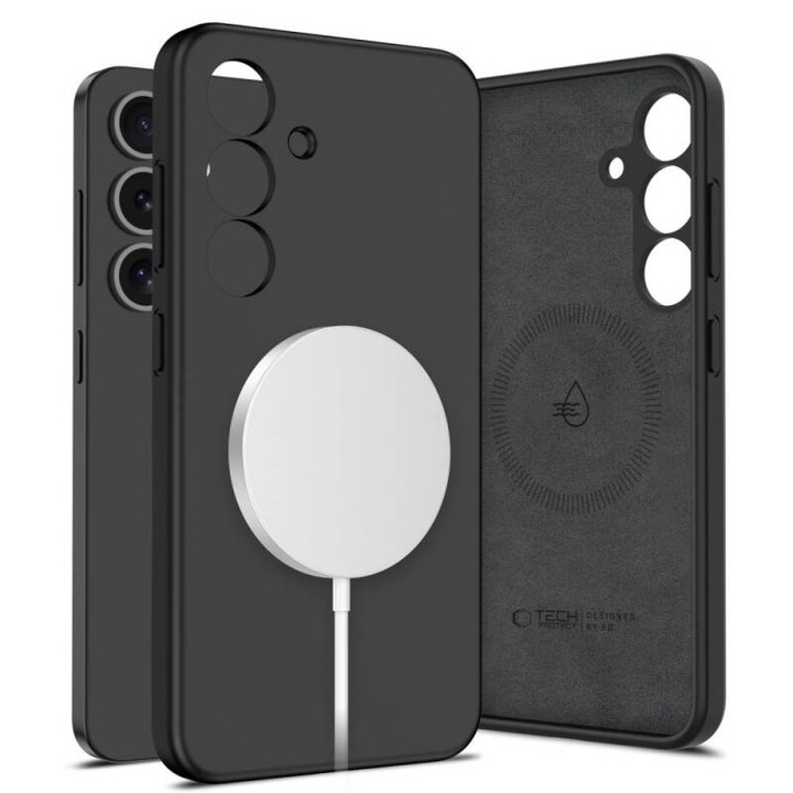 Husa TECH-PROTECT Liquid Silicone MagSafe pentru Samsung Galaxy S25 S931 Neagra