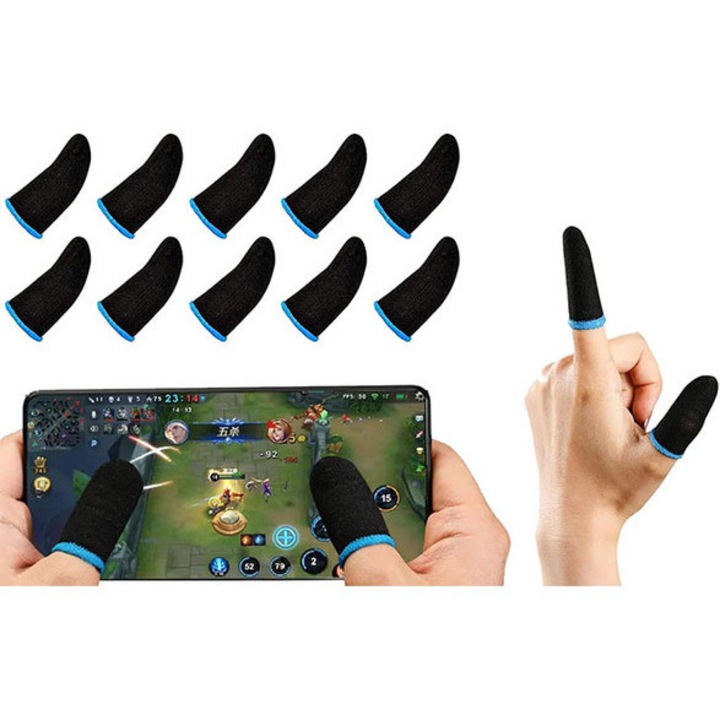 Manusi gaming, set 10 bucati, albastru, marime universala