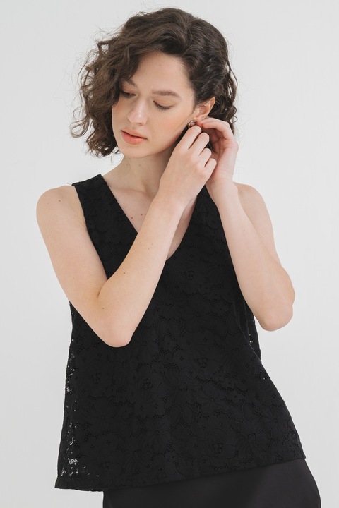 Vero Moda, Топ Honey от дантела Сан Гало, Черен